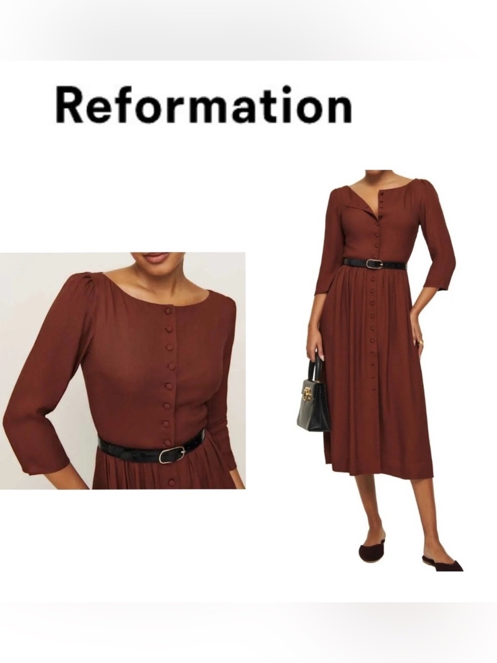 Reformation Adair Dress in Fig Jam 0
